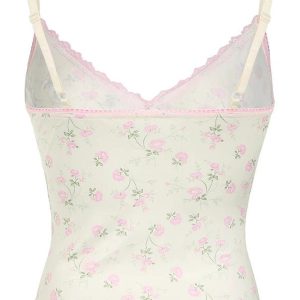 Sweet Blossom Lace Top - Y2K Aesthetic Cute Top for Coquette Style