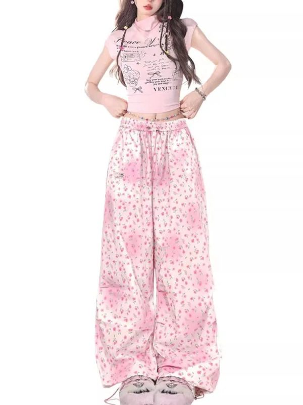 Sweet Blossom Lounge Pants - Y2K Aesthetic Comfy Style for Cozy Days