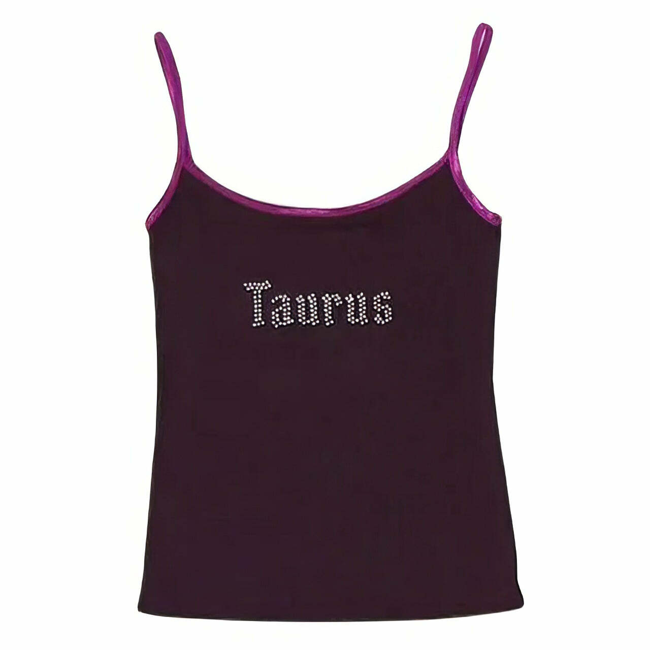 Taurus Zodiac Sign Y2K Rhinestone Cute Top for Aesthetic Outfits