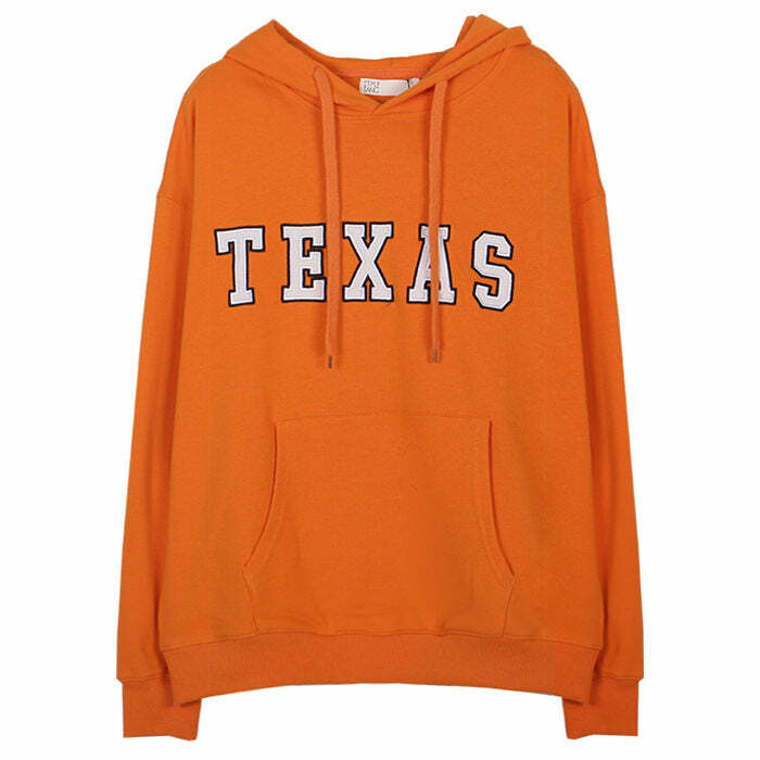 Texas Embroidery Y2K Aesthetic Hoodie for Cozy, Stylish Outfits