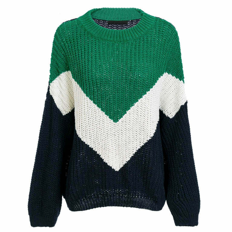 Trendy Block Stripe Jumper for Y2K Aesthetic and Cozy Fall Vibes