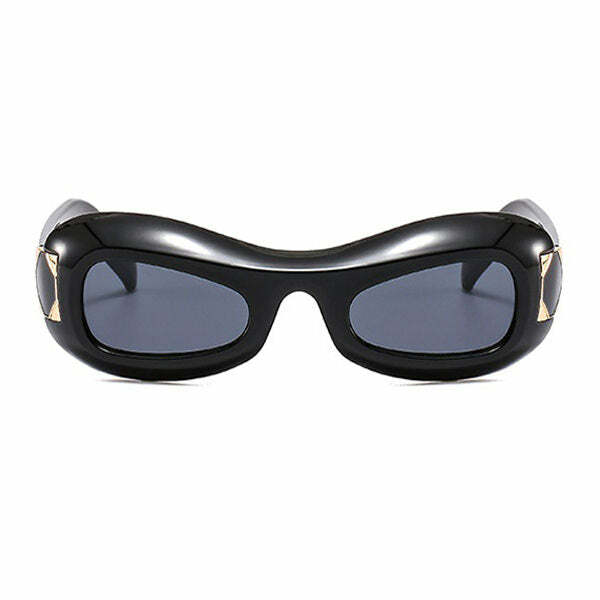 Trendy Chunky Oval Sunglasses for Y2K Aesthetic and Grunge Style