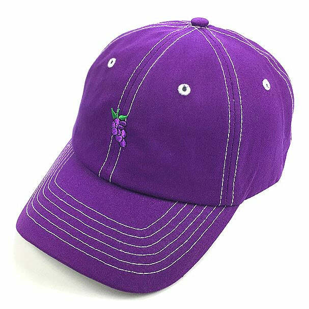 Trendy Grape Baseball Cap for Y2K Aesthetic and Grunge Style Lovers