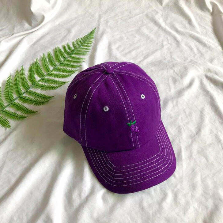 Trendy Grape Baseball Cap for Y2K Aesthetic and Grunge Style Lovers