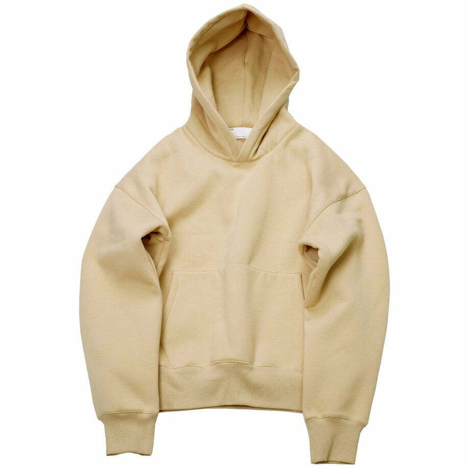 Trendy Nude Y2K Hoodie for Cozy Aesthetic Outfits and Grunge Style