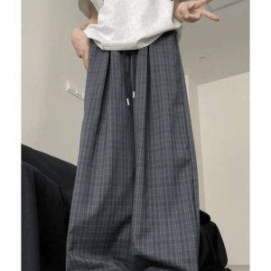 Trendy Oversized Plaid Slouchy Pants for Y2K and Grunge Aesthetic Styles