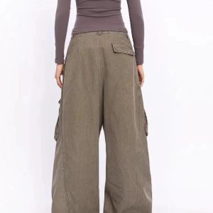 Trendy Oversized Utility Cargo Pants for Y2K and Grunge Aesthetic Lovers