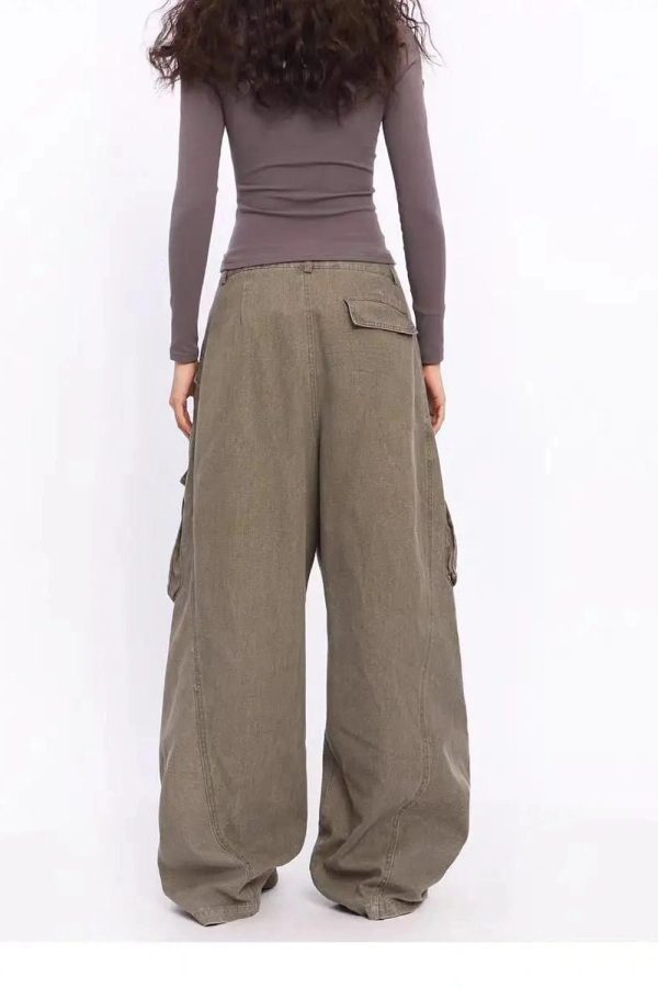 Trendy Oversized Utility Cargo Pants for Y2K and Grunge Aesthetic Lovers