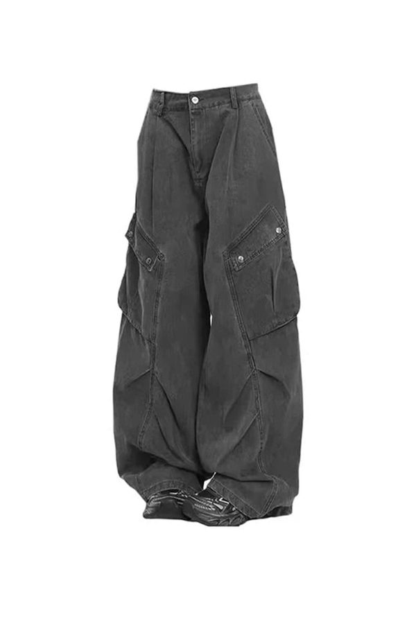 Trendy Oversized Utility Cargo Pants for Y2K and Grunge Aesthetic Lovers