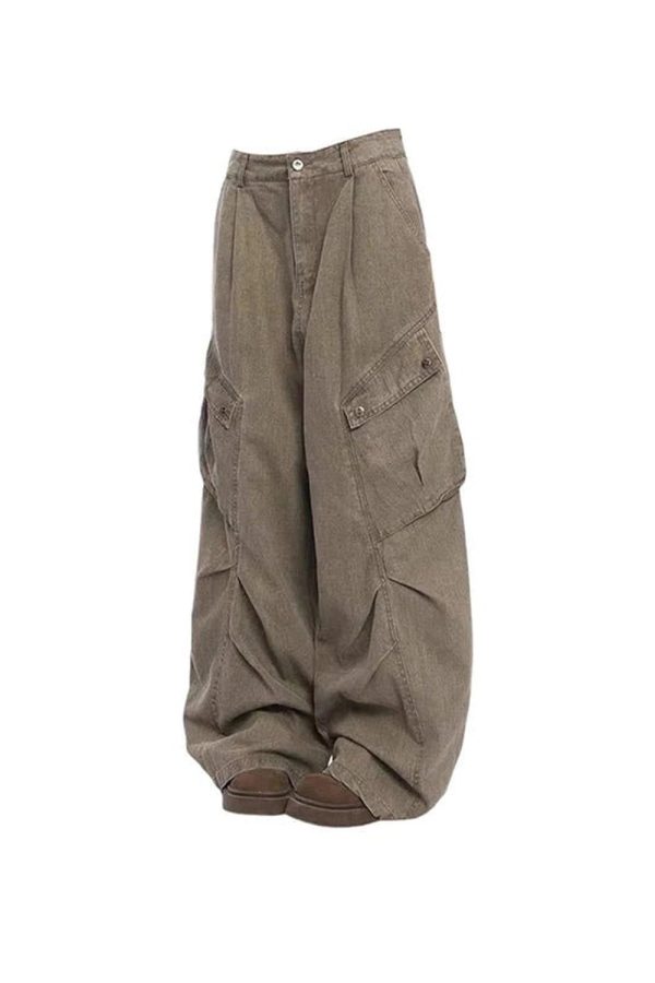 Trendy Oversized Utility Cargo Pants for Y2K and Grunge Aesthetic Lovers