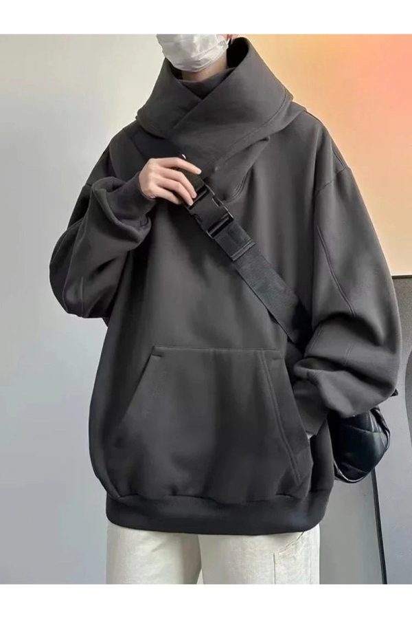 Trendy Oversized Y2K Hoodie for Cozy Grunge Aesthetic Outfits