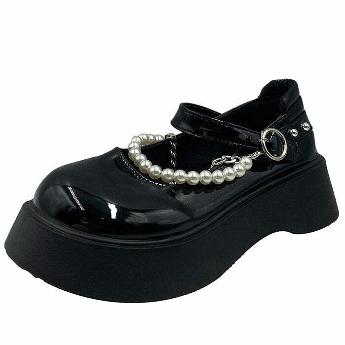 Trendy Pearl Chunky Sandals for Y2K Aesthetic and Coquette Style