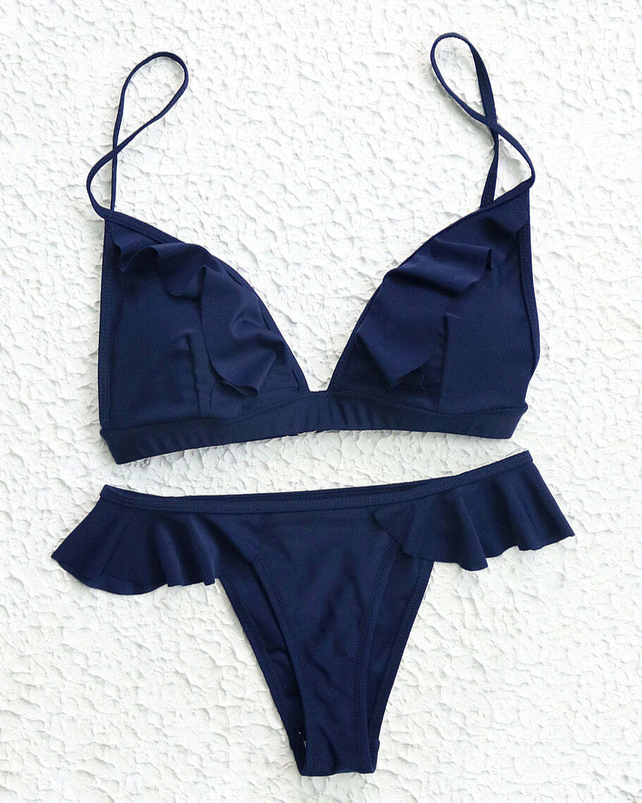 Trendy Ruffle Bikini Set for Y2K Aesthetic & Coquette Style Lovers