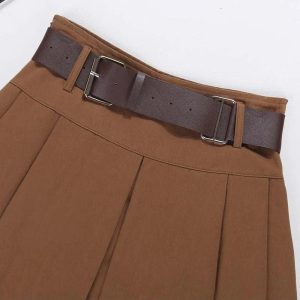 Trendy Utility Belted Mini Skirt for Y2K Aesthetic & Grunge Style