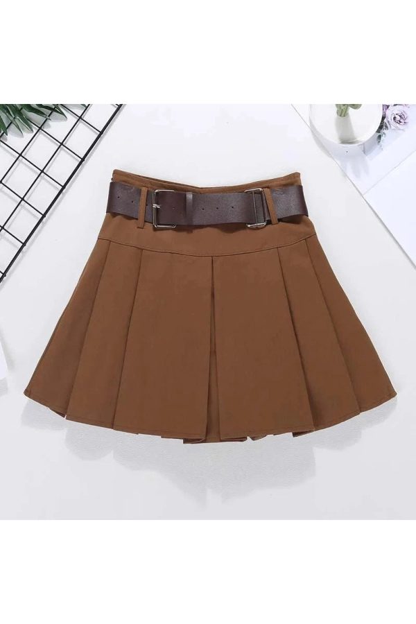 Trendy Utility Belted Mini Skirt for Y2K Aesthetic & Grunge Style