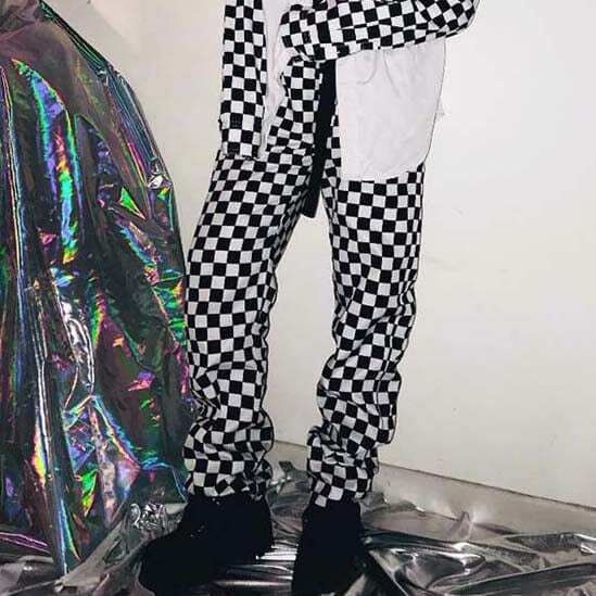 Trendy Y2K Checker Pants for Grunge Aesthetic & Coquette Style Outfits