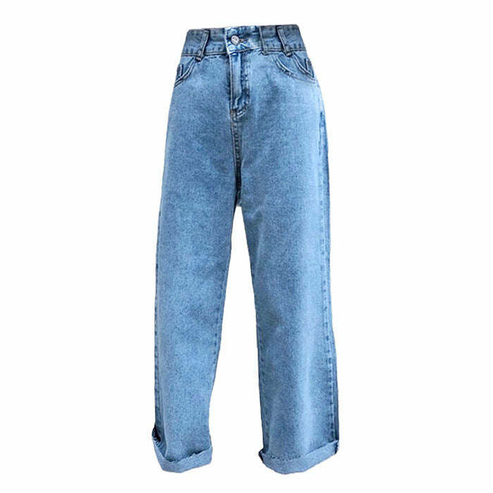 Trendy Y2K Crop Jeans for a Chic Coquette Aesthetic Look