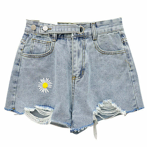 Trendy Y2K Denim Shorts for Coquette Aesthetic & Grunge Style Outfits