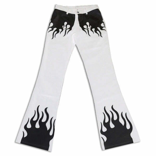 Trendy Y2K Flamin' Flared Trousers for Chic Aesthetic Outfits