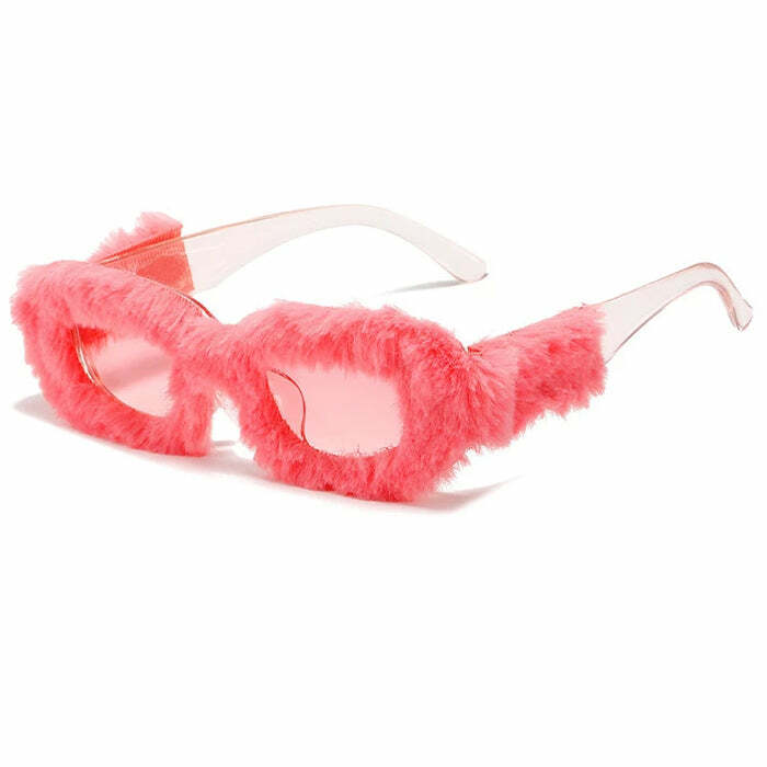 Trendy Y2K Fuzzy Sunglasses for Coquette and Grunge Aesthetic Looks