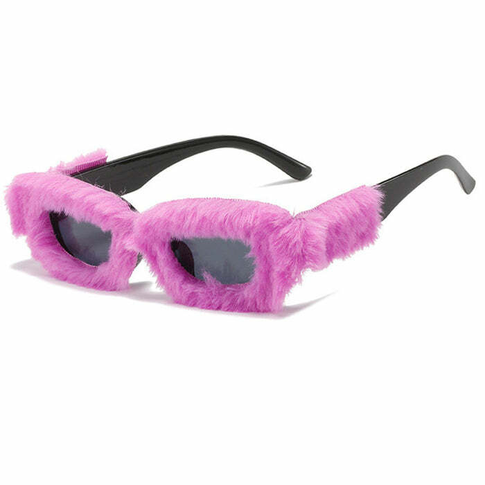 Trendy Y2K Fuzzy Sunglasses for Coquette and Grunge Aesthetic Looks