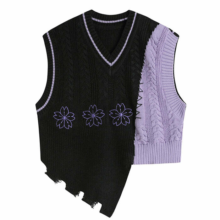 Trendy Y2K Knit Vest for Coquette Aesthetic & Grunge Style Outfits