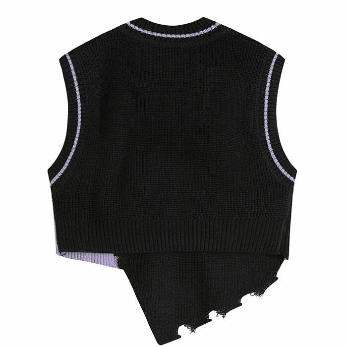 Trendy Y2K Knit Vest for Coquette Aesthetic & Grunge Style Outfits