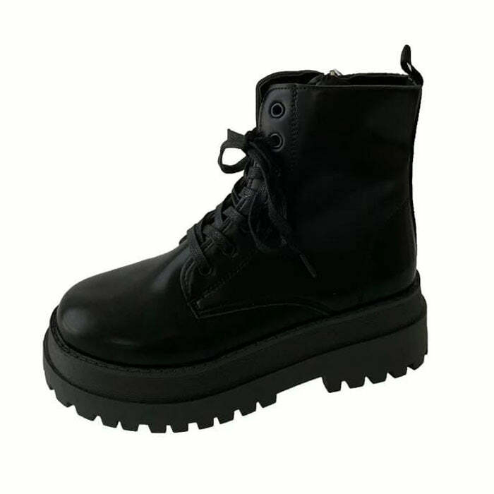 Trendy Y2K Platform Ankle Boots for Grunge and Coquette Aesthetic