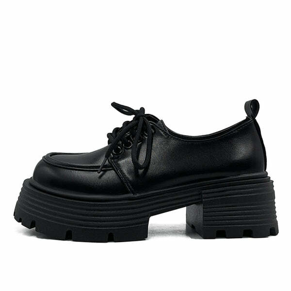 Trendy Y2K Platform Oxford Boots for Grunge and Coquette Aesthetic