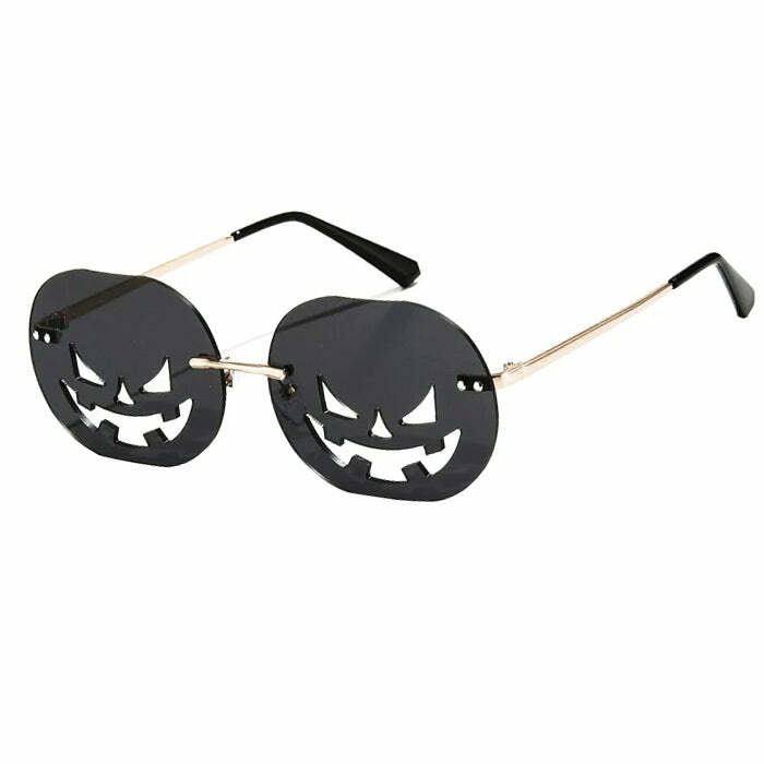 Trendy Y2K Pumpkin Sunglasses for Coquette and Grunge Aesthetic Lovers