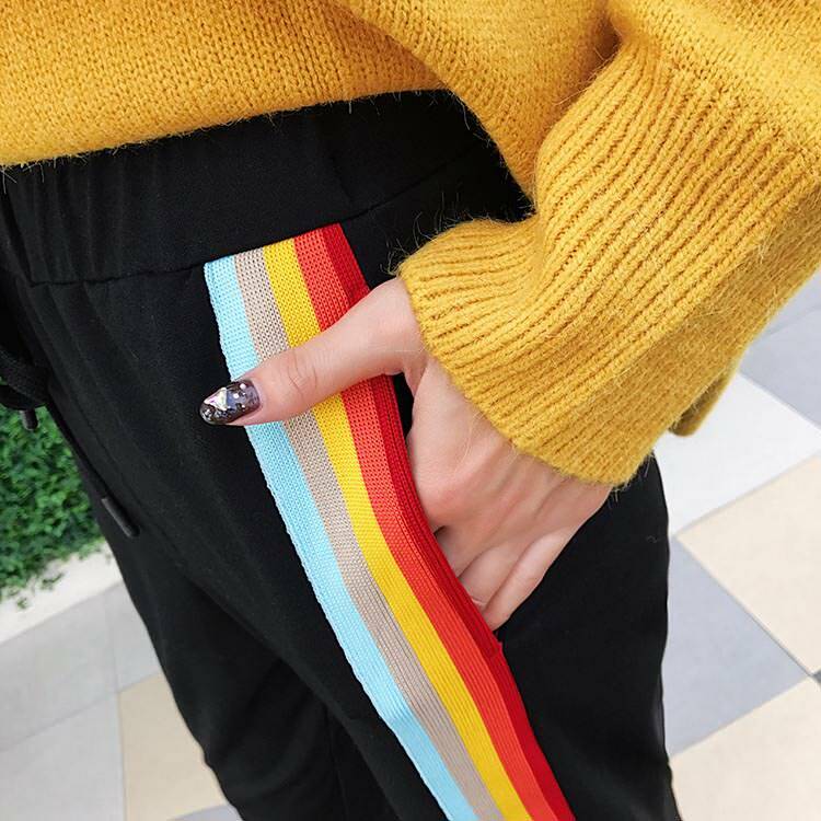 Trendy Y2K Rainbow Pants for Aesthetic Outfits and Grunge Style