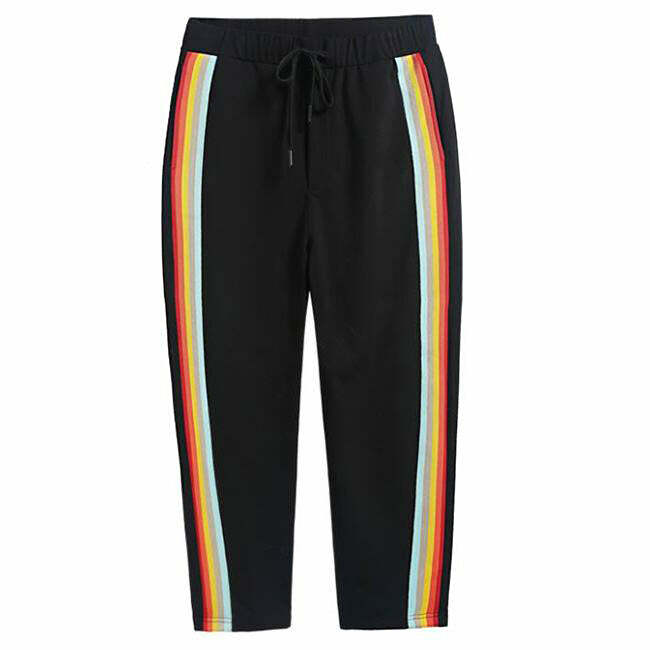 Trendy Y2K Rainbow Pants for Aesthetic Outfits and Grunge Style