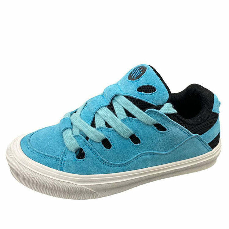 Trendy Y2K Skater Blue Sneakers for Aesthetic Outfits and Everyday Style