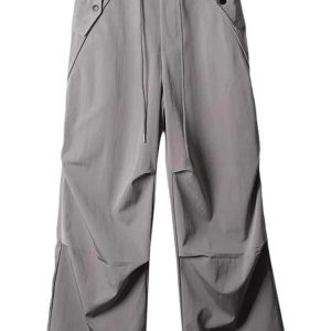 Trendy Y2K Wide-Leg Cargo Pants for Grunge and Coquette Aesthetic