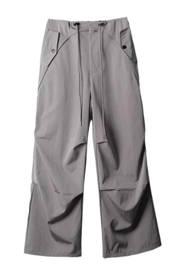 Trendy Y2K Wide-Leg Cargo Pants for Grunge and Coquette Aesthetic