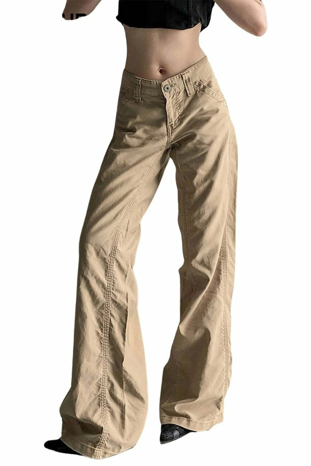 Trendy Y2K Wide-Leg Utility Cargo Pants for Grunge and Coquette Aesthetic