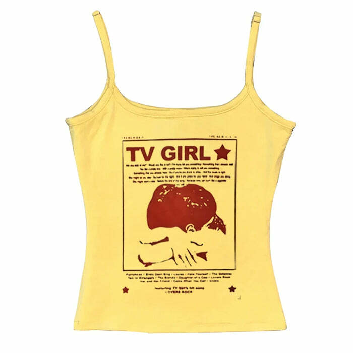 TV Girl Y2K Aesthetic Tank Top - Cute Pastel Goth Style for Trendy Looks