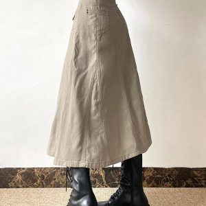 Utility Cargo Maxi Skirt: Y2K Aesthetic Meets Grunge Style Chic