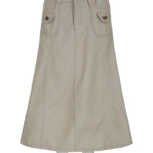 Utility Cargo Maxi Skirt: Y2K Aesthetic Meets Grunge Style Chic