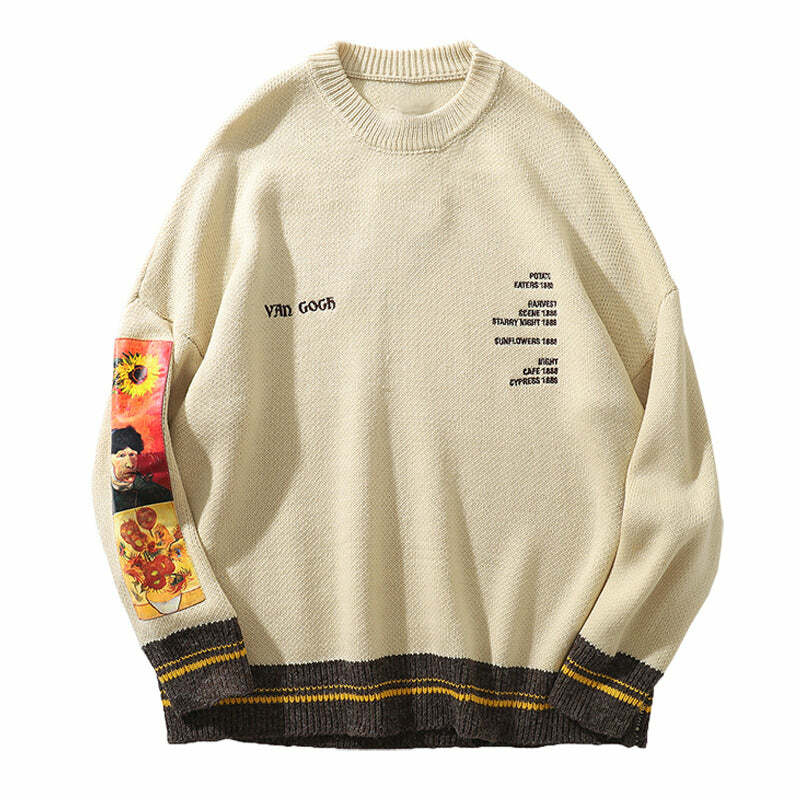 Van Gogh-Inspired Y2K Aesthetic Jumper for Cozy, Artistic Vibes