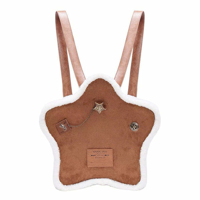 Vanilla Girl Sheepskin Star Backpack - Y2K Aesthetic Chic Accessory