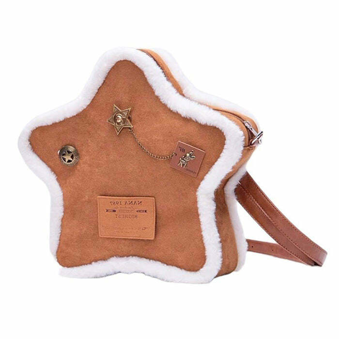 Vanilla Girl Sheepskin Star Backpack - Y2K Aesthetic Chic Accessory