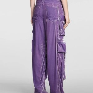 Velvet Vibe Y2K Utility Cargo Pants for Grunge and Coquette Aesthetic