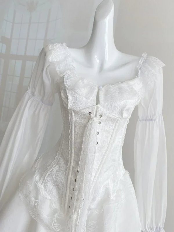 Victorian Romance Lace Corset Dress - Y2K Aesthetic & Coquette Style