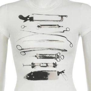 Vintage Anatomy Tools Y2K Crop Top - Cute Aesthetic Fashion Piece