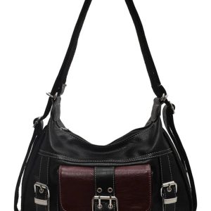 Vintage Buckled Satchel Bag - Y2K Aesthetic Chic for Every Outfit