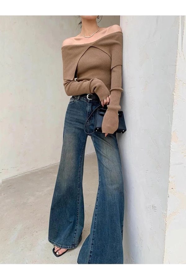 Vintage Horizon Flare Jeans - Y2K Aesthetic with a Grunge Twist