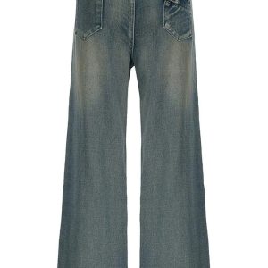 Vintage Washed Baggy Jeans for Y2K Aesthetic and Grunge Style Outfits