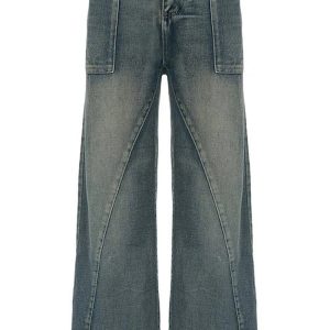 Vintage Washed Baggy Jeans for Y2K Aesthetic and Grunge Style Outfits