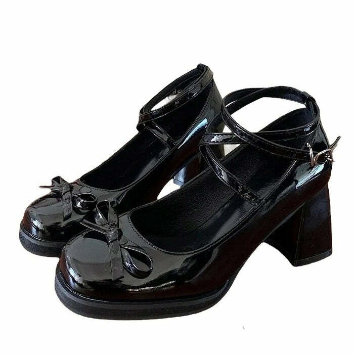 Vintage Y2K Lacquered Mary Janes for Coquette and Grunge Aesthetics